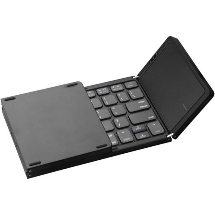 Clavier Bluetooth Pliable AZERTY TiMOVO - Format Poche, Rechargeable, Compatible IPad, IPhone, Android, Windows - Noir