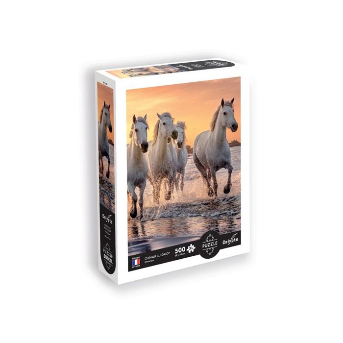 Puzzle 500 pièces xl - chevaux en camargue Puzzle 500 pièces xl - chevaux en camargue