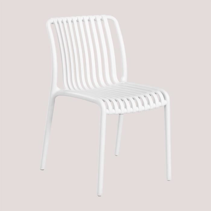 SKLUM Lot de 2 Chaises de Jardin Empilables Wendell Blanc Cdiscount