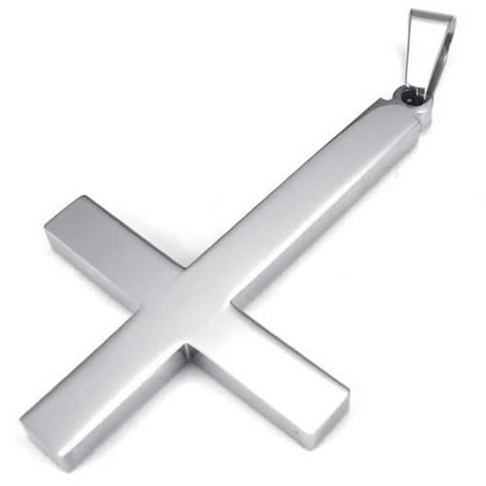 Collier Et Pendentif En Croix Fantaisie En Acier Inoxydable