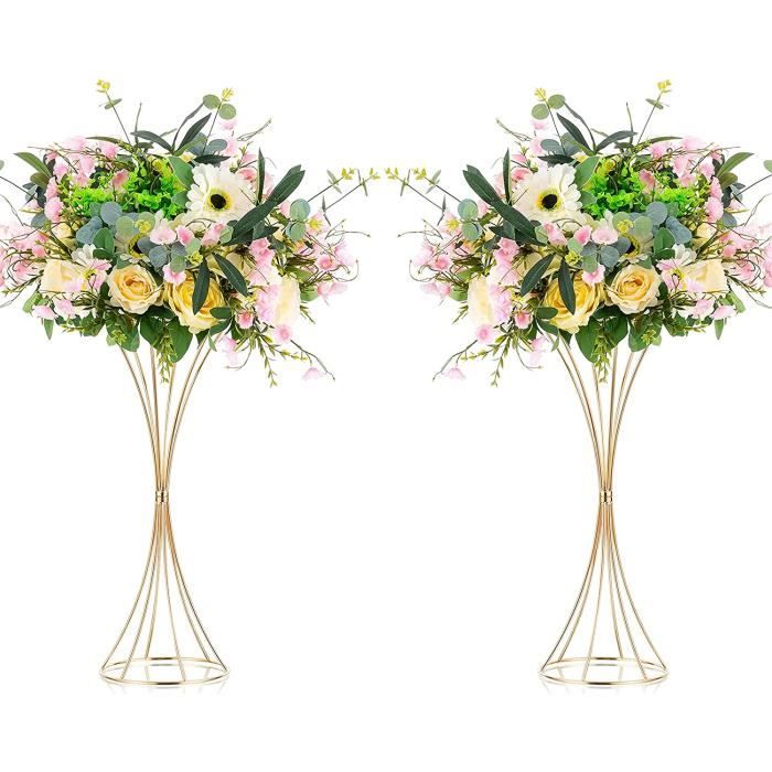 Chandelier Or 2 Pièces 85cm NUPTIO - Centre De Table Mariage à 5 Bras - Décoration Fête