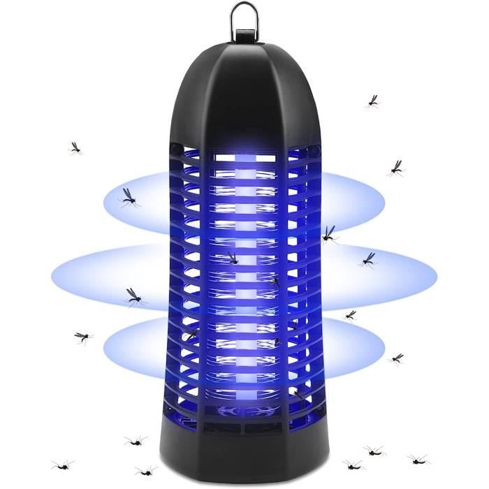 Lampe Anti-Moustiques UV 6W - Portée 120m² - Tueur D'insectes électrique Intérieur/extérieur Avec Grille 3000V - Gris