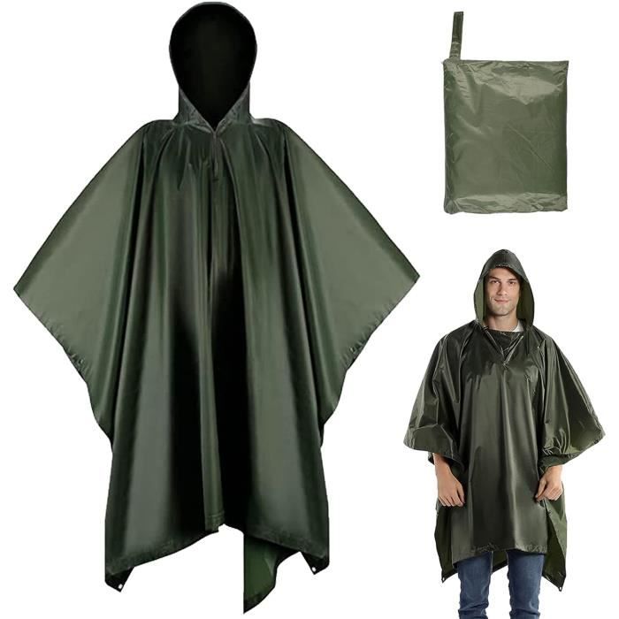 Poncho Pluie Unisexe Vert Feuillage