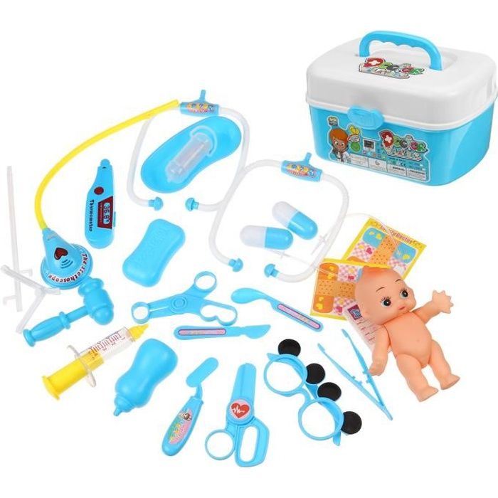 Jouet D Imitation Enfant 22en1 Jeu Mallette D Imitation Docteur Infirmiere Interactive Pour Garcons Fille 5 Ans Plus Bleu Cdiscount Jeux Jouets