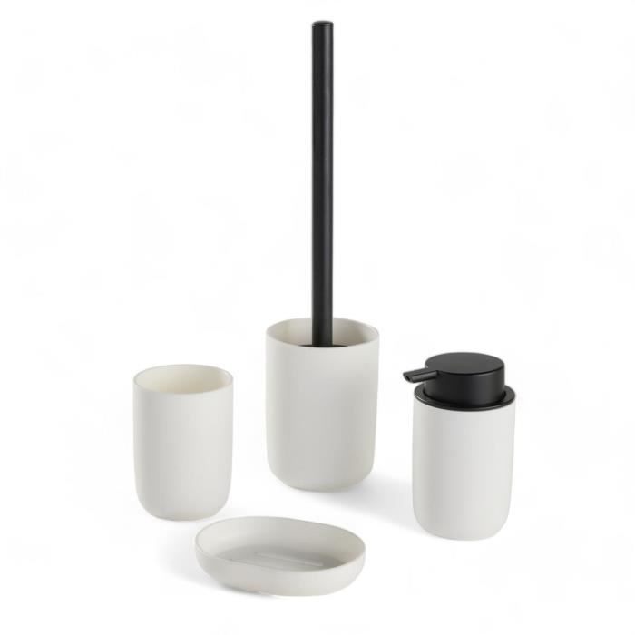Ensemble de 4 accessoires de SDB TODAY UTILITY Gobelet distributeur savon brosse WC - vue 5