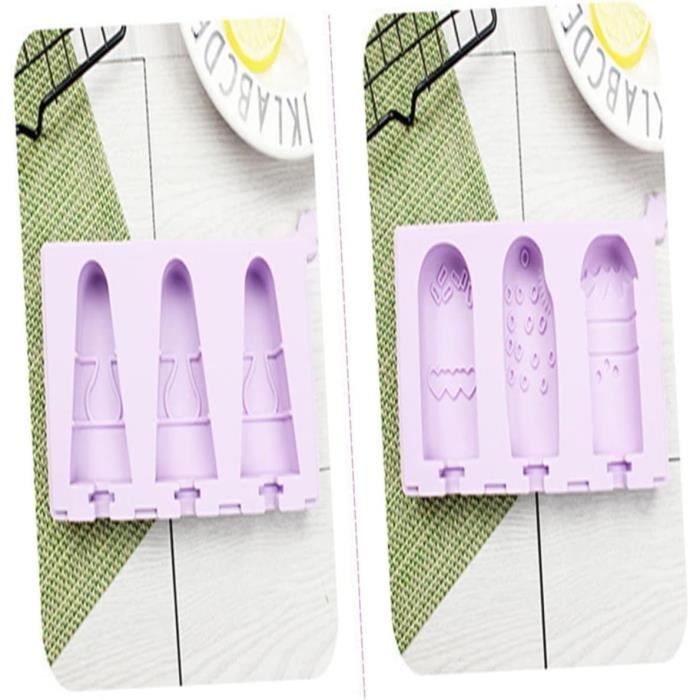 12 Pièces Moule à Glace Silicone Avec Bâtonnets Et Couvercles - Formes Fraise, Coeur, Ovale, Ananas Rose Jaune Vert