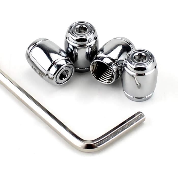 Bouchon De Valve Lumineux Rouge USHOBE Lot De 4 Capuchons De Valve De Pneu De Voiture Rouges Bouchon Valve Moto