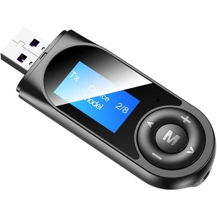 AOSAIXIS Émetteur FM Bluetooth Pour Voiture - Adaptateur USB-C & USB 2.4A, Charge Rapide, Appels Mains Libres, Streaming MP3/FLAC