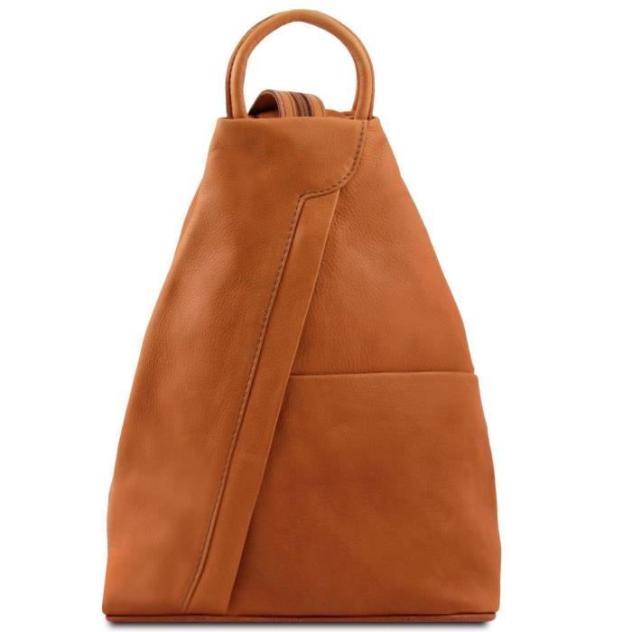 tuscany leather - shanghai - sac à dos en cuir - cognac (tl140963)