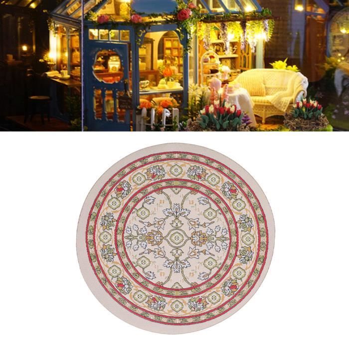 Tapis Miniature en tissu Non tissé pour maison de poupée 1:12, 5 pièces, accessoires de décoration pour meubles de salon  15