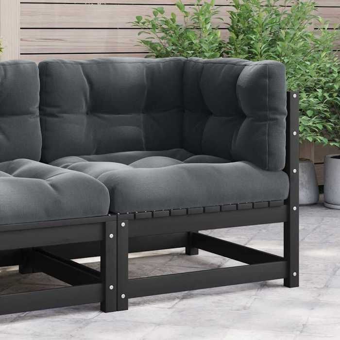 vidaXL Canapé dAngle de Jardin Siège avec Dossier Meuble de Terrasse Patio Arrière cour Balcon Extérieur Bois de 825606