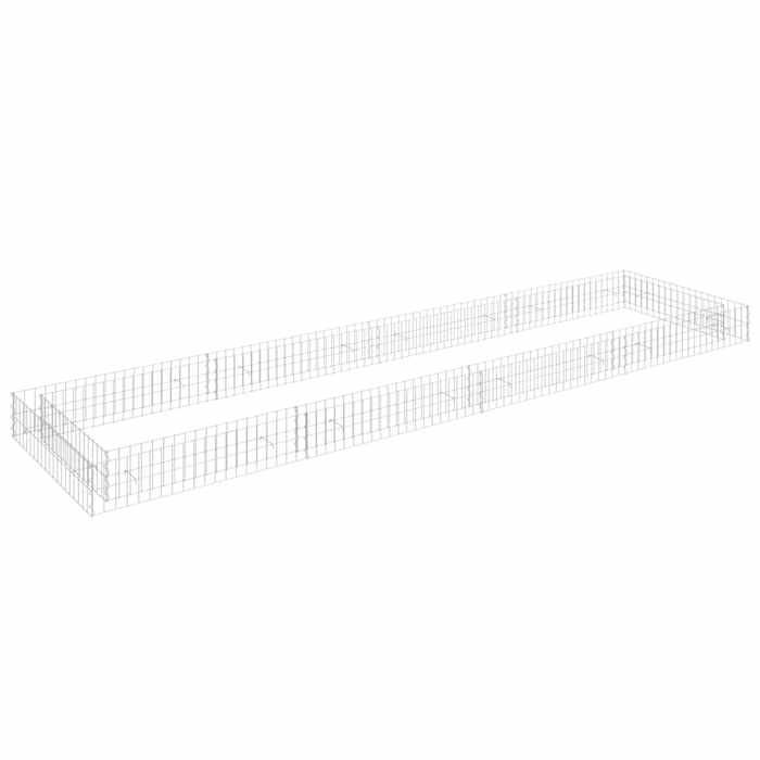 vidaXL Lit Surélevé à Gabion Jardinière à Gabion Patio Terrasse Jardin Extérieur Parterre de Fleurs Plantes Acier Galvanisé 151314