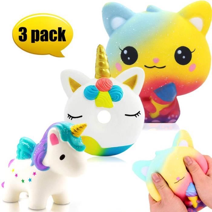 3 Pièces Anti Stress Squishy Kawaii Pas Cher,Squeeze Anti Stress Lent Rebon  Jouet y Compris Squishy Licorne + Squish#8228 - Cdiscount Jeux - Jouets