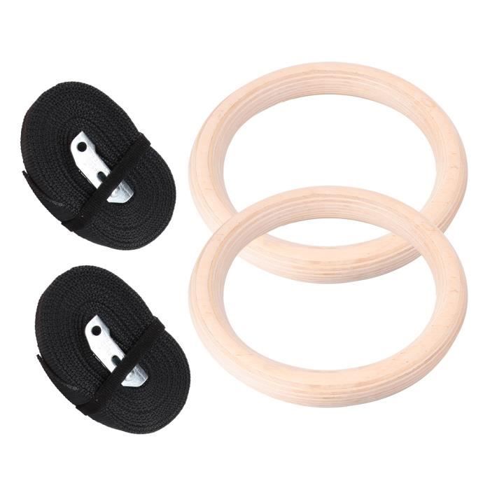 Anneaux De Gymnastique En Bois Gorilant - Diamètre 32 Pouces (81 Cm) - Sangles De 4,5 M Inclues - Pour Entraînement à La Maison, Extérieur - Qualité Professionnelle