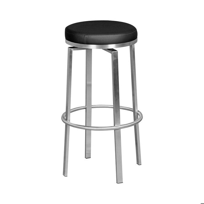 WOHNLING de M8 Durable Barstool noir en acier inoxydable Barstool moderne Tabouret de bar avec des jambes Tabouret design