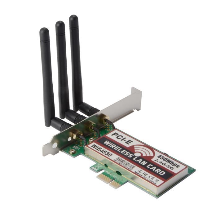FebSmart Adaptateur Wi-FI PCI Express bi-Bande sans Fil N600 Cartes Wi-FI PCIe PCIe Adaptateurs Wi-FI PCIe pour PC-Adaptateurs réseau sans Fil PCIe 2,4 GHz 300Mbps ou 5 GHz 300Mbps 