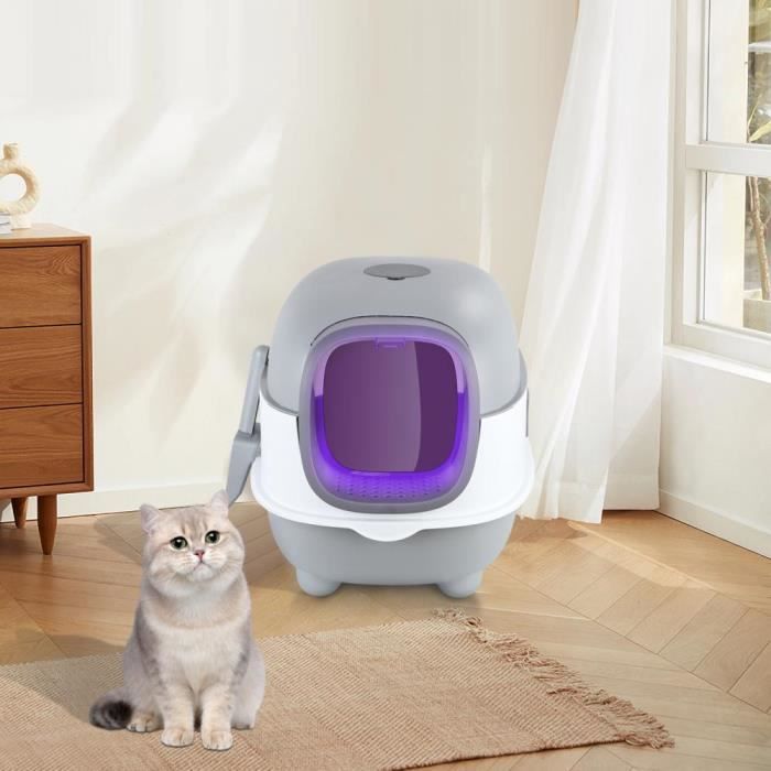 Comparer les prix de Bac à Litière XUANYU - Pelle incluse - Hauteur de lentrée: 19 cm - Pour chat - Gris