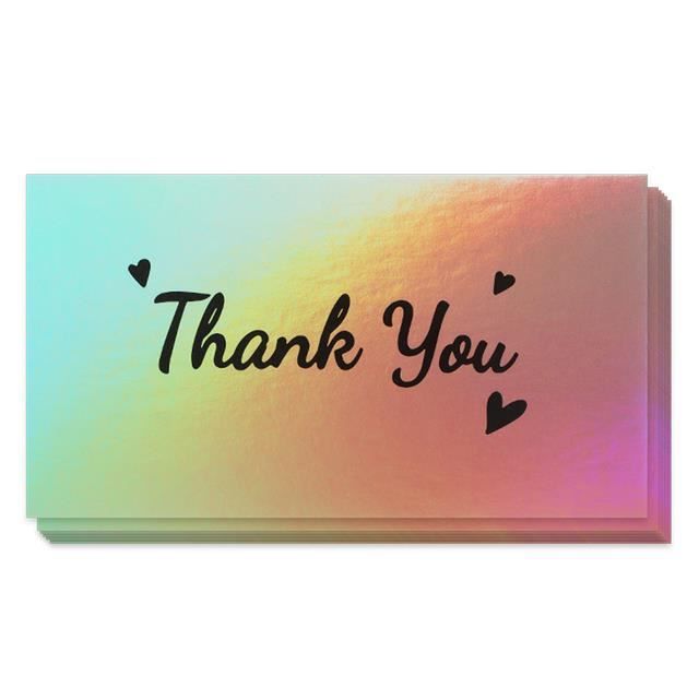 Lot De 100 Cartes De Remerciement Pour Petite Entreprise - 8.9 X 7.6 Cm - Papier Cartonné, Dos Vierge