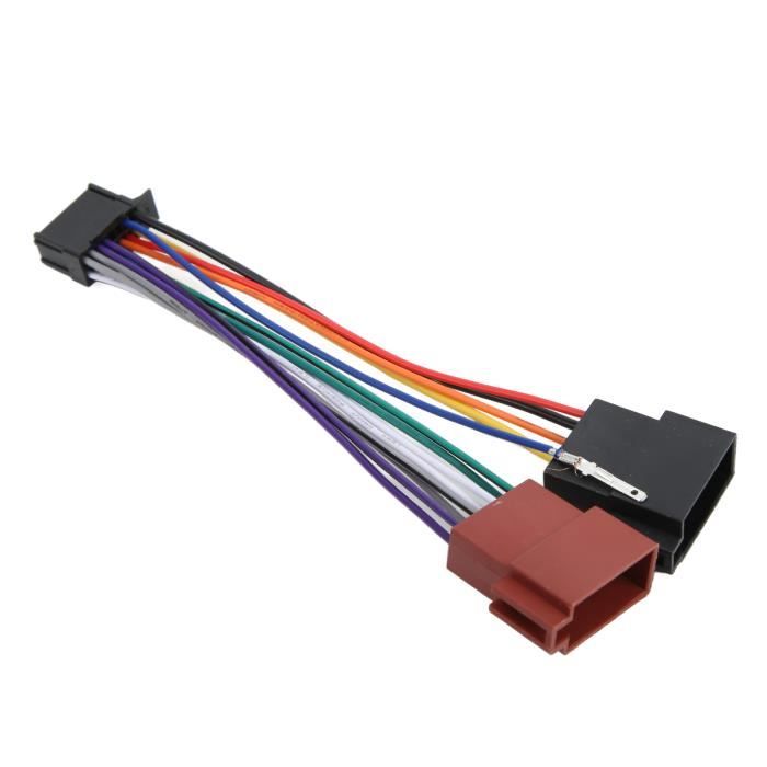 Zerone Faisceau de prise de fil d'autoradio Connecteur d'adaptateur stéréo de faisceau de câbles d'autoradio ABS 16 broches pour