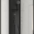 Cabine de douche 1/4 de cercle 85x85x210/235 cm - Receveur + Fonds Blancs / Colonne + Profilés Noirs-1