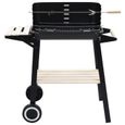 CHEZ-9356Ergonomique- Barbecue au charbon de bois avec roulettes Brasero de Jardin, Cheminée - BARBECUE Grill Fumoir Pique-Nique Jar-1