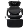 1136[GREAT]Chaise de salon avec lavabo,Chaise de Shampoing Chaise fAUTEUIL de Coiffure Noir Similicuir TAILLE:(128-150) x 60 x 82 cm-1