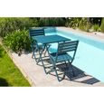 Chaise de jardin pliante - CITY GARDEN - MARIUS - Aluminium - Bleu canard - Contemporain-1