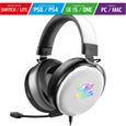 SPIRIT OF GAMER–XPERT H700 I Casque Gaming USB Son 7.1 Virtual Surround -LED RGB -Blanc -Structure Alu –Pour PC/PS5/Xbox/PS4/SWITCH-1