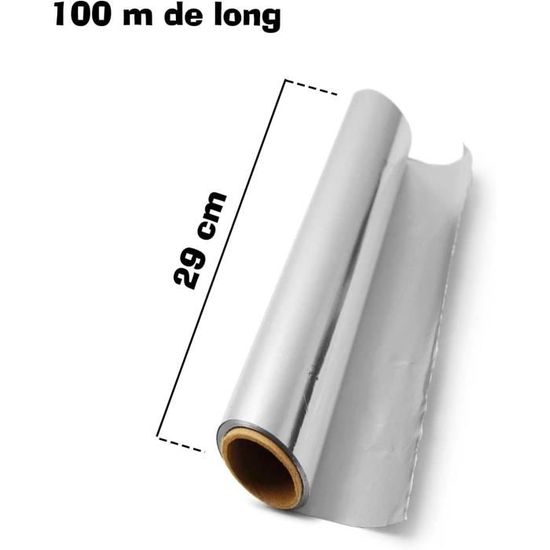Shefa Rouleau de papier d'aluminium de 30 cm x 50 m – Rouleau de papier  d'aluminium 18 microns – Épais et durable – Rouleau de papier d'aluminium