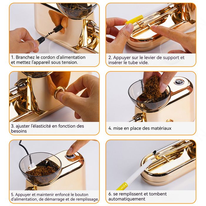 elfbar nachfüll pod läuft aus C Machine à tuber électronique doré 8,0/6,5mm rapide portable rouleuse à  cigarette tubeuse a cigarette electrique tubeuse cigarette