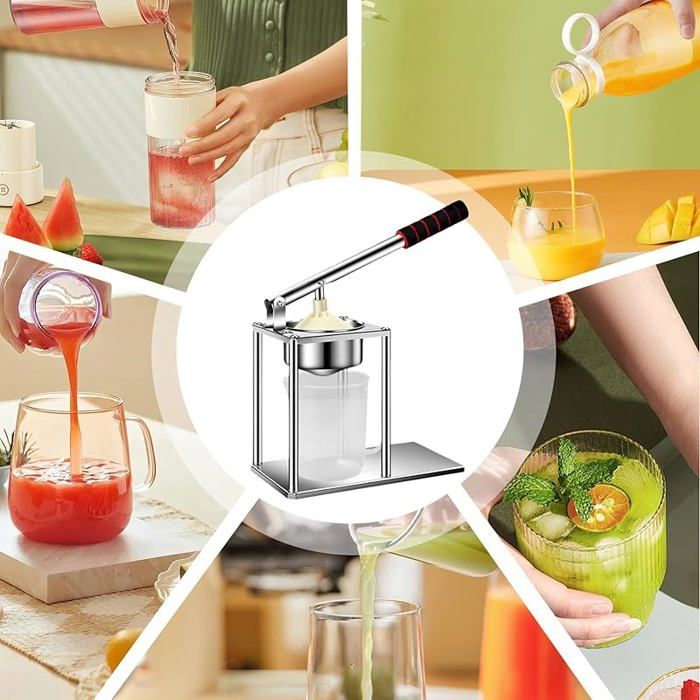 Presse-Agrumes Manuel Professionnel - Extracteur De Jus Force Industrielle En Acier Inox - Pour Orange, Citron, Grenade