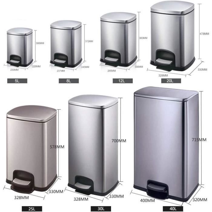 Poubelle Extérieure Acier Inox 30L Avec Cendrier – Poubelle Hôtel Jardin – Double Paroi & Seau Amovible