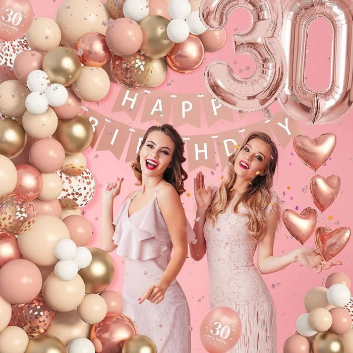 Decoration Anniversaire 30 Ans Femme Ballons Anniversaire Rose