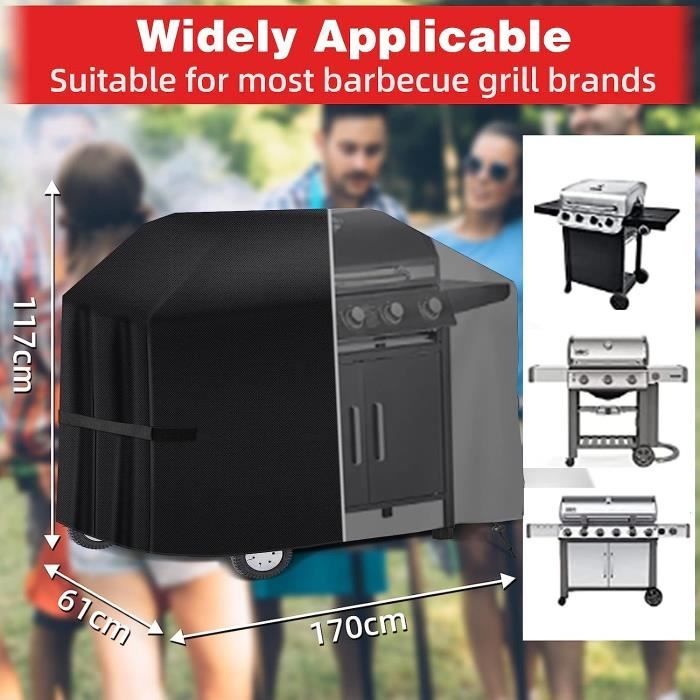 Housse De Protection Pour Barbecue SPGOOD - Tissu Oxford 420D, étanche Et Résistante, 120x66x120 Cm Housse Barbecue Exterieur