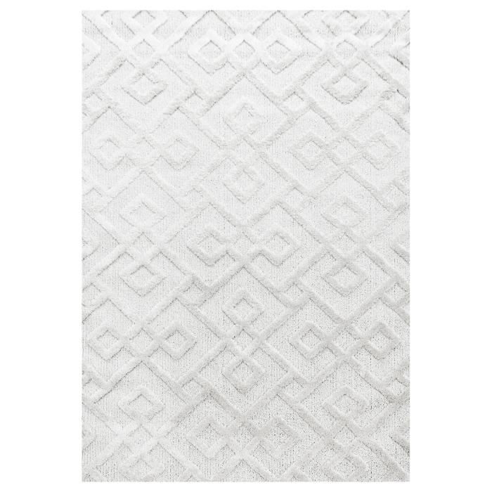 Tapis salon motif labyrinthe en 3D crème - 160x230 cm HARMONIE