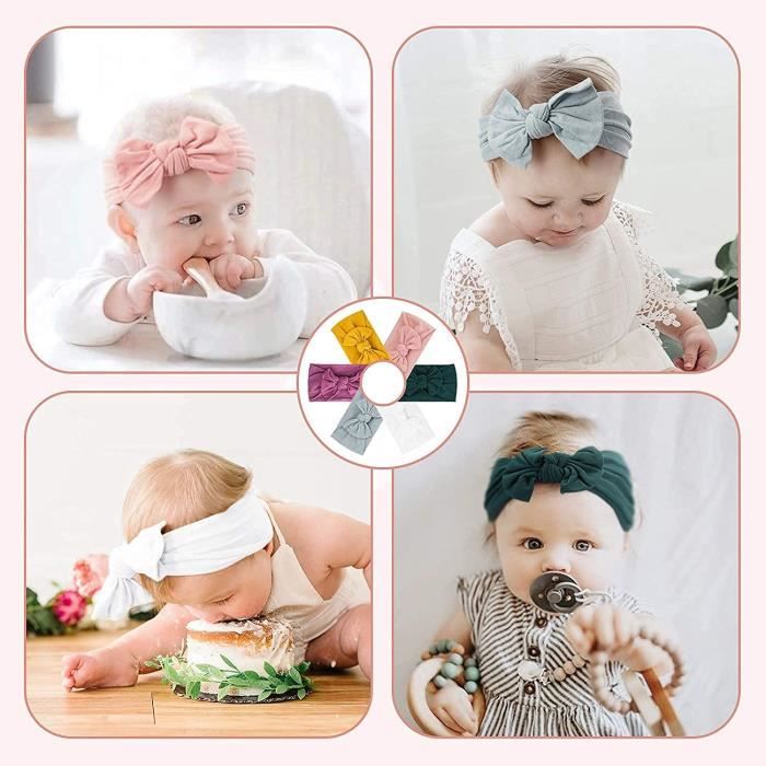 Bandeau D'hiver Pour Bébé Et Enfant - Larges, Doux, élastiques - Taille Ajustable - Cadeau Fille