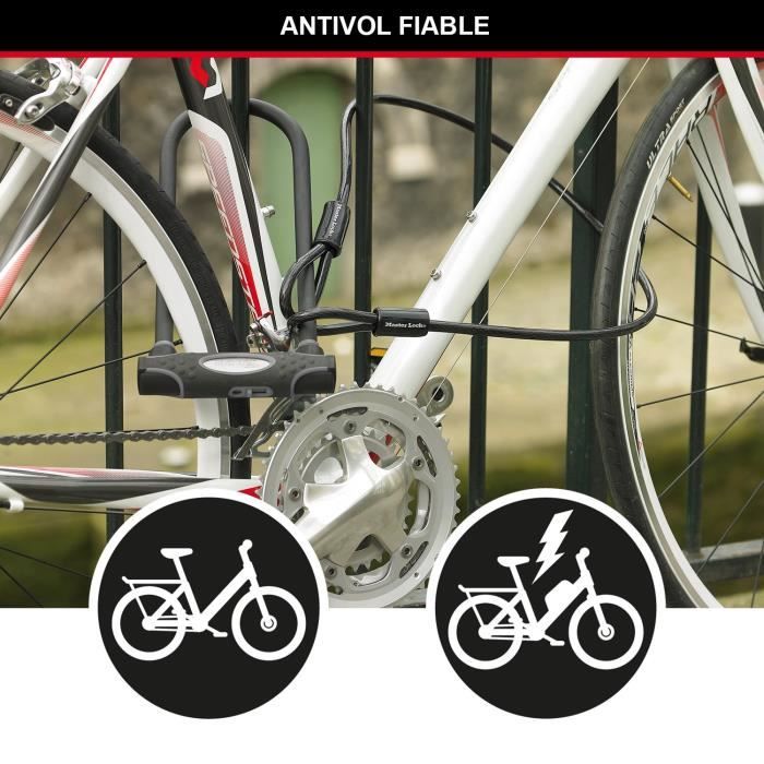 Support Fixation Antivol Vélo - Pour Cadenas En U Ou à Câble, Montage Cadre