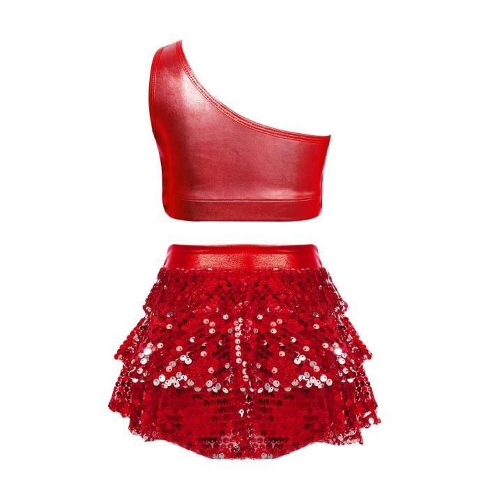 Costume Danse Lyrique Fille - Justaucorps Avec Jupette Et Strass, Pour Spectacle, Ballet, Gymnastique