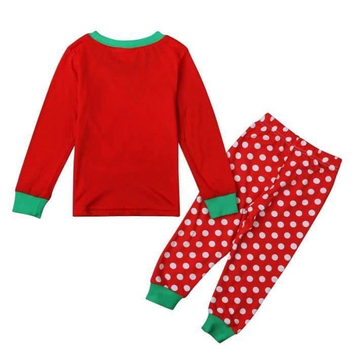 Pyjama Enfant FUNMOON Ensemble Noël 2Pcs Imprimé Père Noël