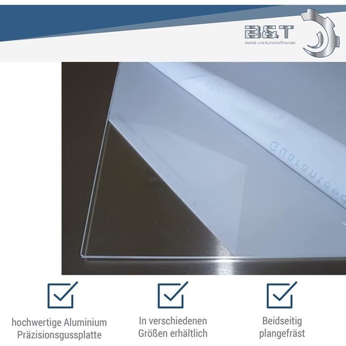 BT Metall Verre acrylique en PMMA XT (Plexiglas) de 4 mm d'épaisseur  Revêtement résistant aux UV des 2 côtés, Transparent À la c5 - Cdiscount  Bricolage