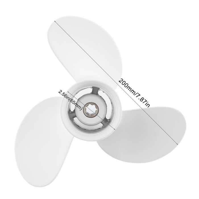 MANGRY Hélice Hors-Bord Aluminium 8½ X 8½ – 3 Lames, 7 Dents, Compatible Yamaha 6-8HP (Remplace 6G1-45941-00-EL)
