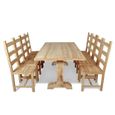 Bonne® 29139 Ensemble Table AVEC 6 Chaise - Table et chaises de salle à manger massives 9 pièces Teck - Moderne-2
