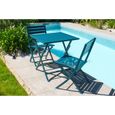 Chaise de jardin pliante - CITY GARDEN - MARIUS - Aluminium - Bleu canard - Contemporain-2