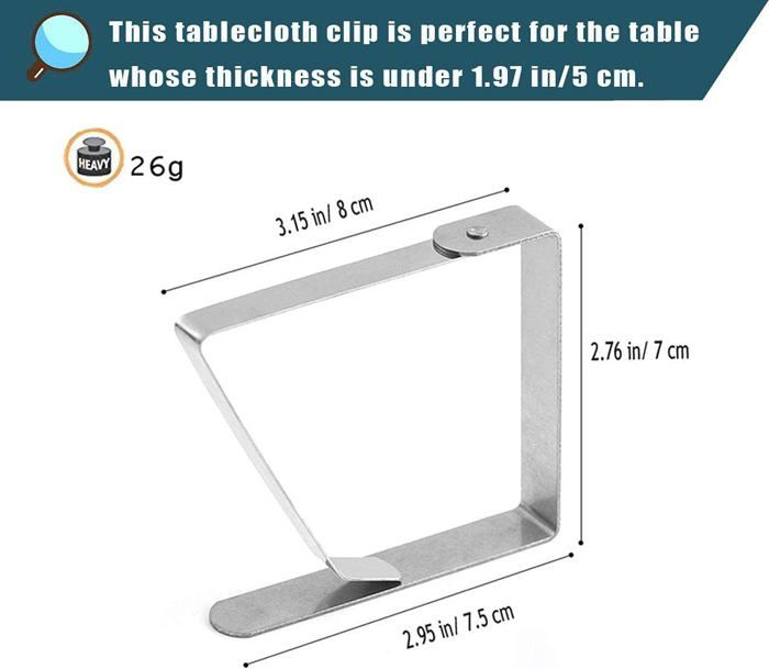 Pinces à Nappe Auauraintt 12 Pièces - Anti-glissant En Inox, Forme Griffe De Chat - Jardin, Mariage