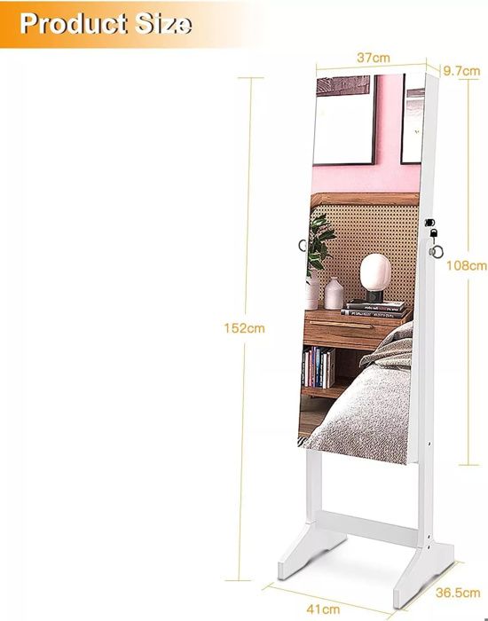 Giantex Armoire à Bijoux Murale avec Miroir et Miroir Noir