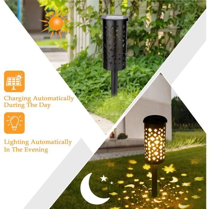 Lot de 6 lampes solaires de jardin LED blanc chaud - Pour extérieur -  Étanche - Pour jardin - Pelouse, allée, balcon[670] - Cdiscount Maison