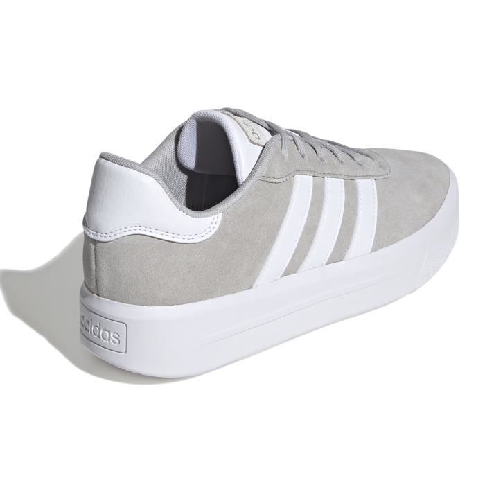 Chaussures Adidas Court Platform Suede pour Femme Gris IG8611 ADIDAS Plat Daim Nubuck Lacets Adulte