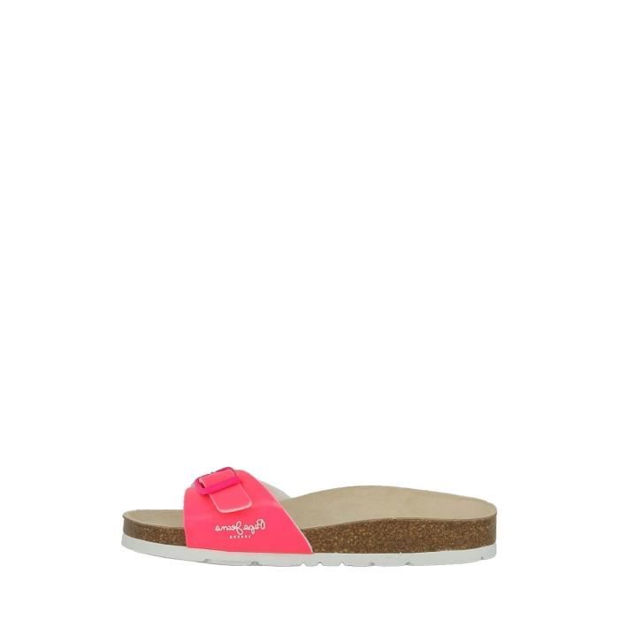 Sandales Femme PEPE JEANS Oban Basic Bright Fresh Rose Cuir Plat