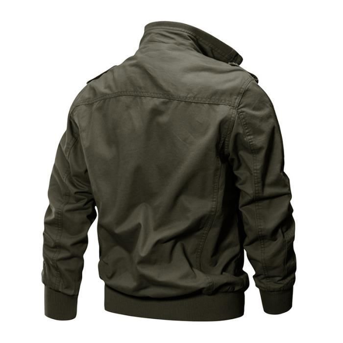 Blouson Homme Bomber Homme Veste Homme Militaire Aviateur Coupe Vent Homme Cargo Veste Homme Kaki