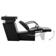 1136[GREAT]Chaise de salon avec lavabo,Chaise de Shampoing Chaise fAUTEUIL de Coiffure Noir Similicuir TAILLE:(128-150) x 60 x 82 cm-3